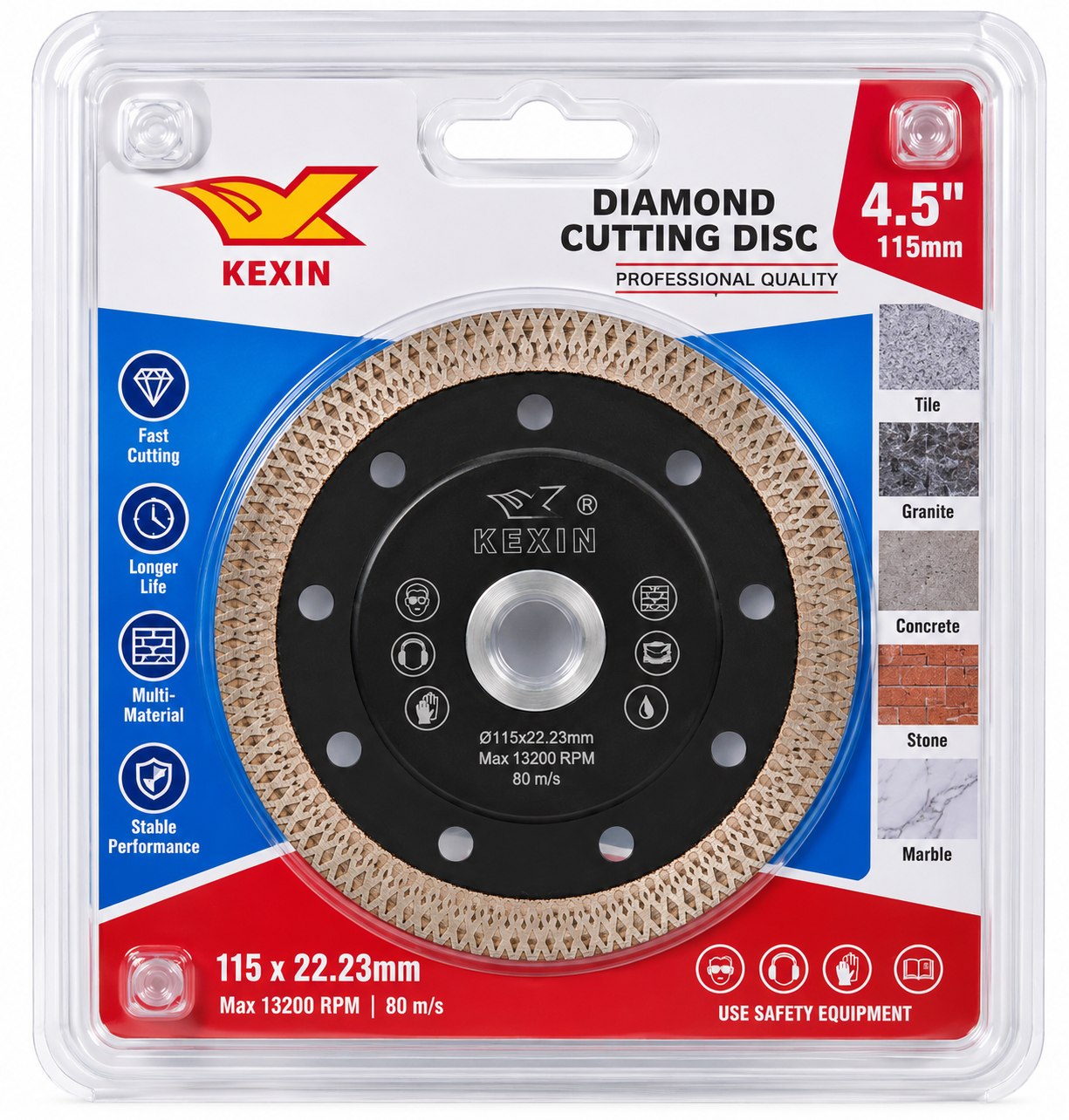 KEXIN 4½" Turbo Diamond Tile Cutting Blade