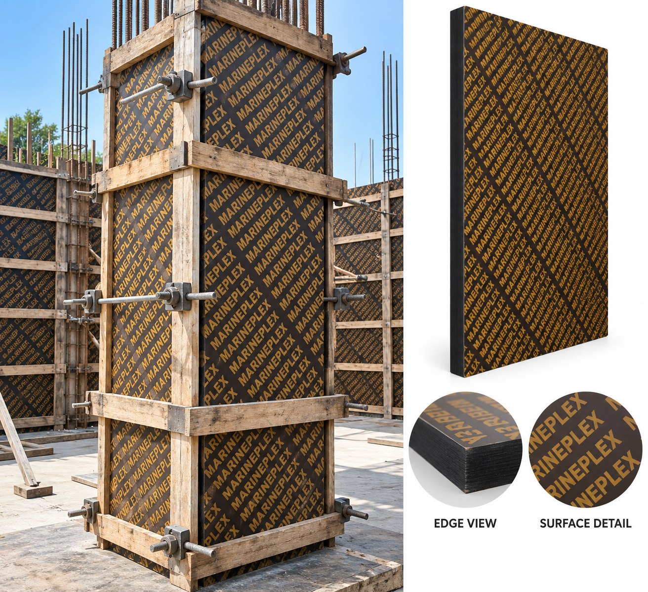Marineplex Shuttering Plywood — Film-Faced