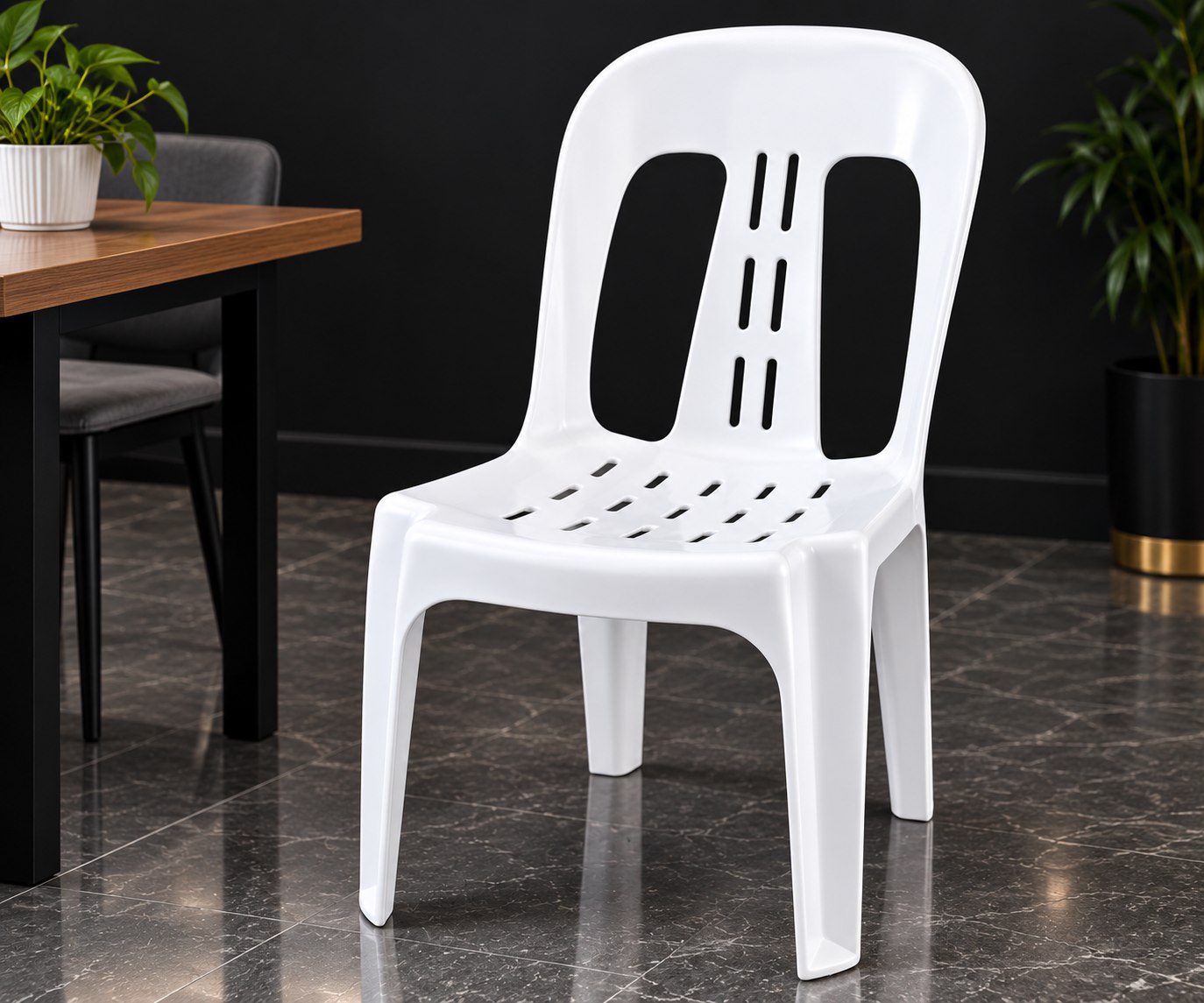 Stackable Resin Patio Chair — White