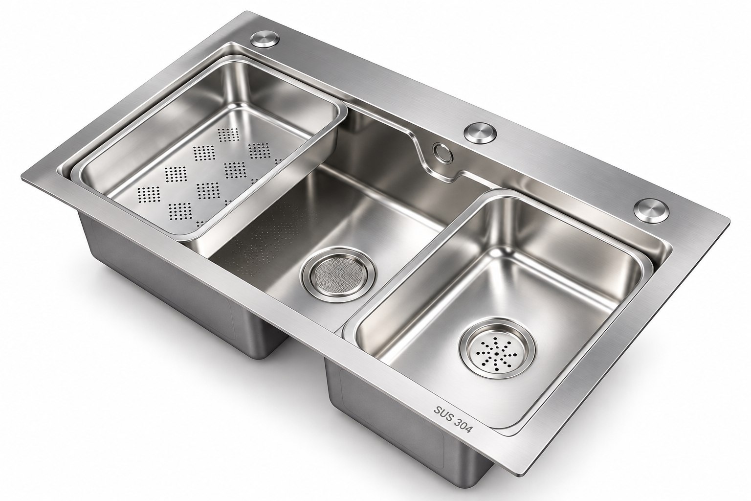 Stainless Steel Double Bowl Kitchen Sink — SUS304